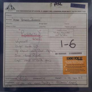 The Alan Parsons Project - Pyramid “Work In Progress” vinyl