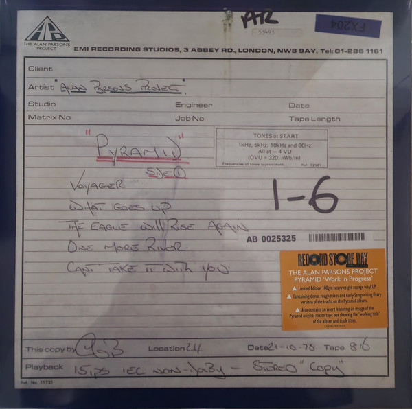 The Alan Parsons Project - Pyramid “Work In Progress” vinyl
